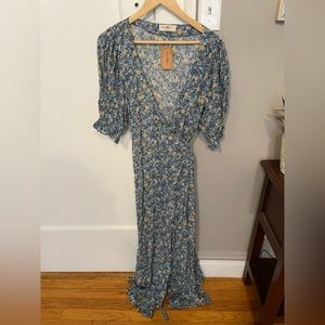 Bohemian Floral Maxi Wrap Dress